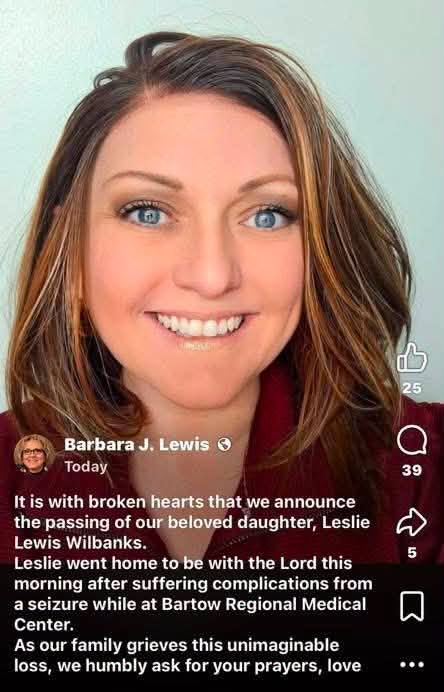 Leslie Lewis Wilbanks Frostproof, Florida Death, Obituary